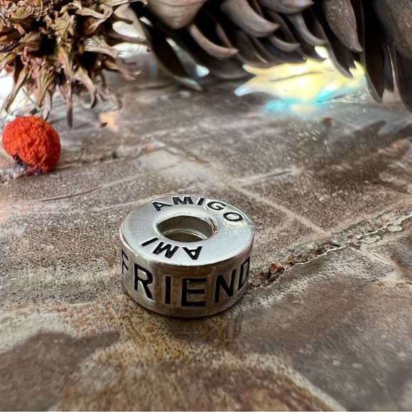 NWT New Authentic Chamilia- Friend Amigo Ami Charm in 925 Sterling - Picture 3 of 5